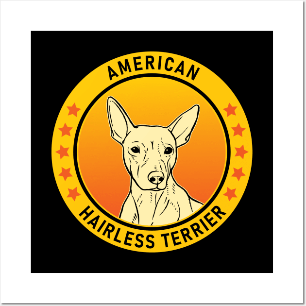 American Hairless Terrier Dog Portrait Wall Art by millersye